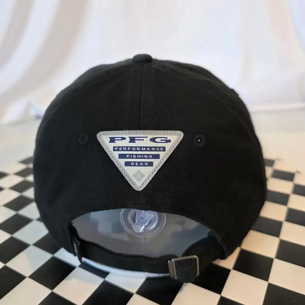 Columbia PFG Black Skull and Crossfish Adjustable Strapback Hat O/S